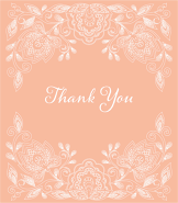Etched Floral Peach Bat Mitzvah Thank You